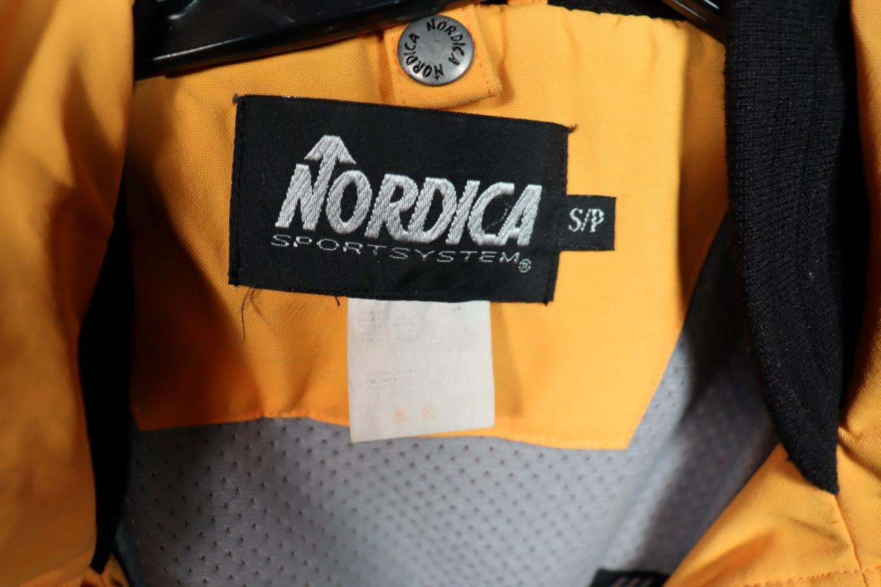 1990&rsquo;S SIZE MEDIUM-LARGE NORDICA YELLOW AND RED SKI JACKET