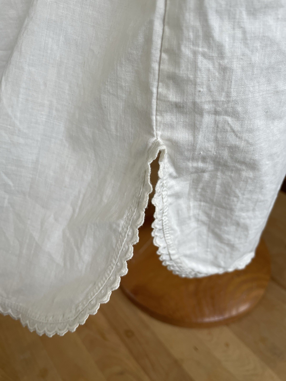 Edwardian White Cotton Teddy 1910s Crochet Lace Step-In Chemise Lingerie Large