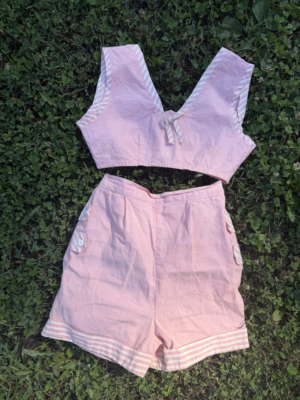 Vintage 1940s Fruit Of The Loom Play Suit Two Piece Shorts