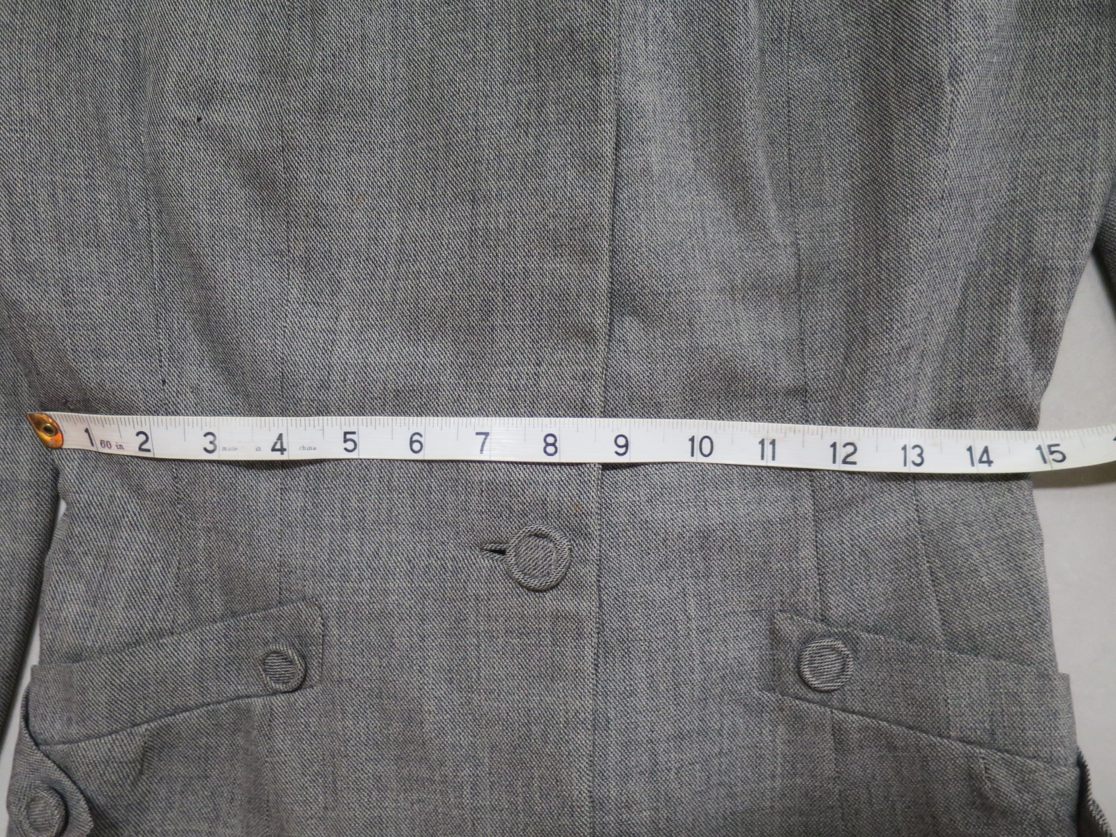 VTG Women&rsquo;s 40s 2 Pc Gray Wool Jacket & Skirt Dress Suit Set 1940s