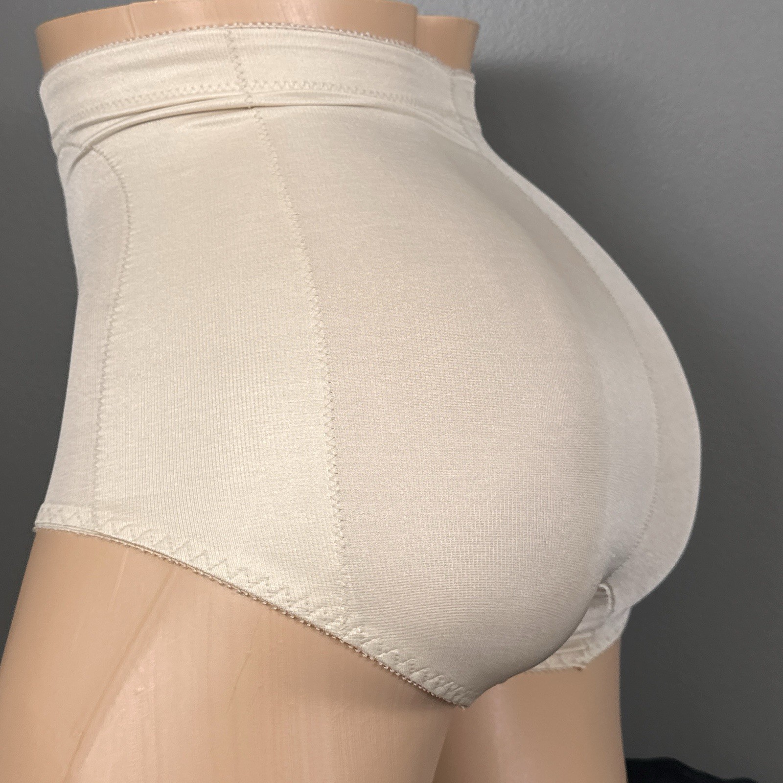 Vintage JCPenney Girdle Medium Beige Sheer Embroidered Control Brief 3155