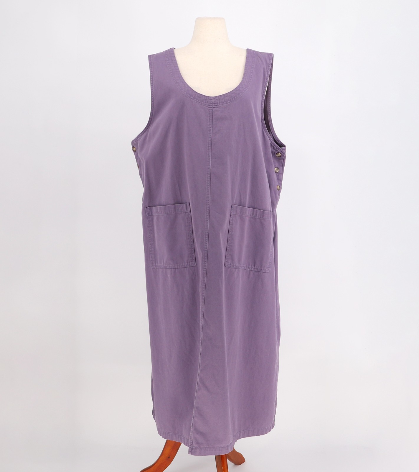 Vintage Mainstreet Blues Cotton Sleeveless Jumper Dress Dusty Purple Size 22W