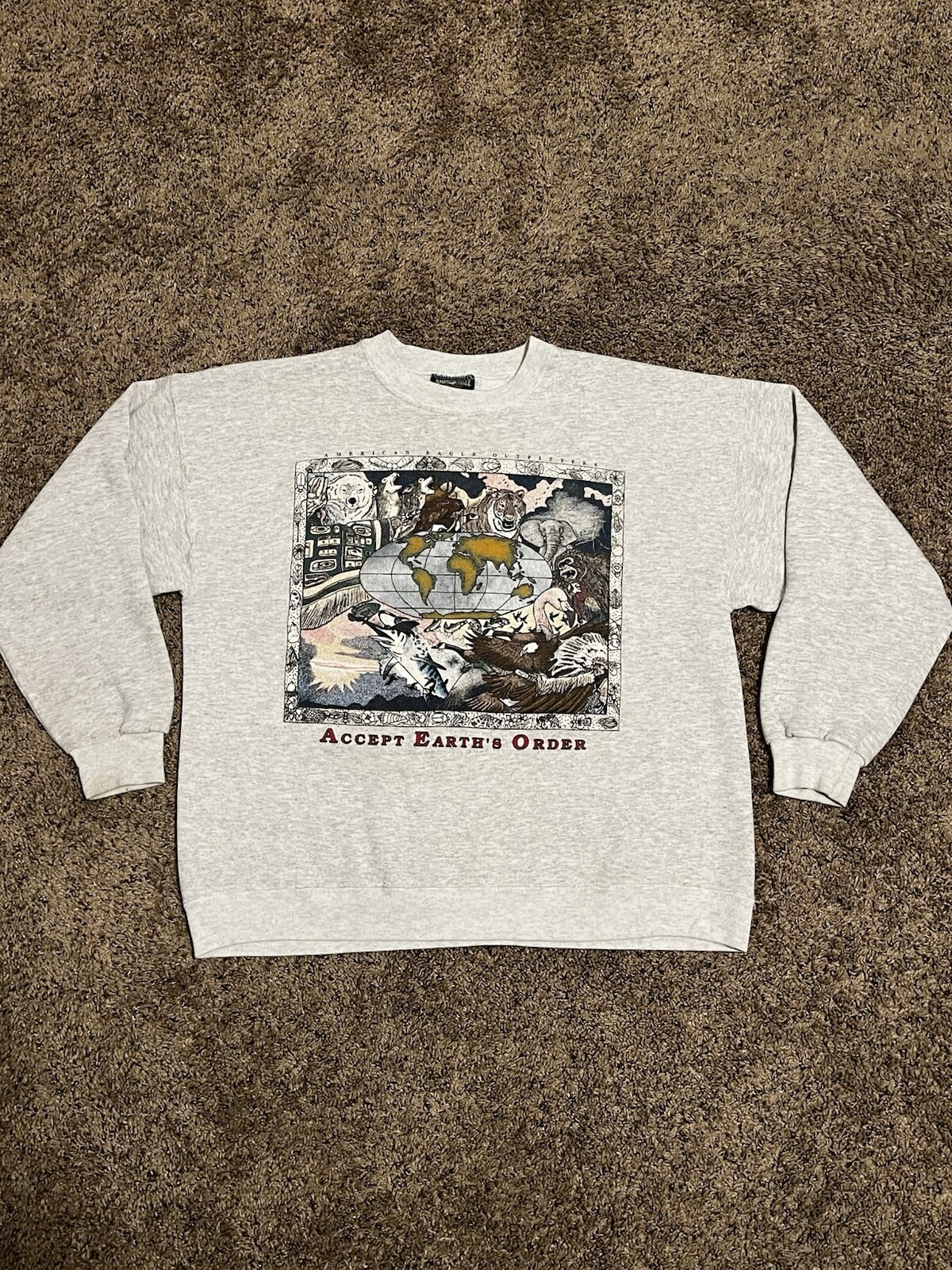 Vintage 90’s American Eagle Crewneck Sweatshirt – Made In USA – Outdoor – XL