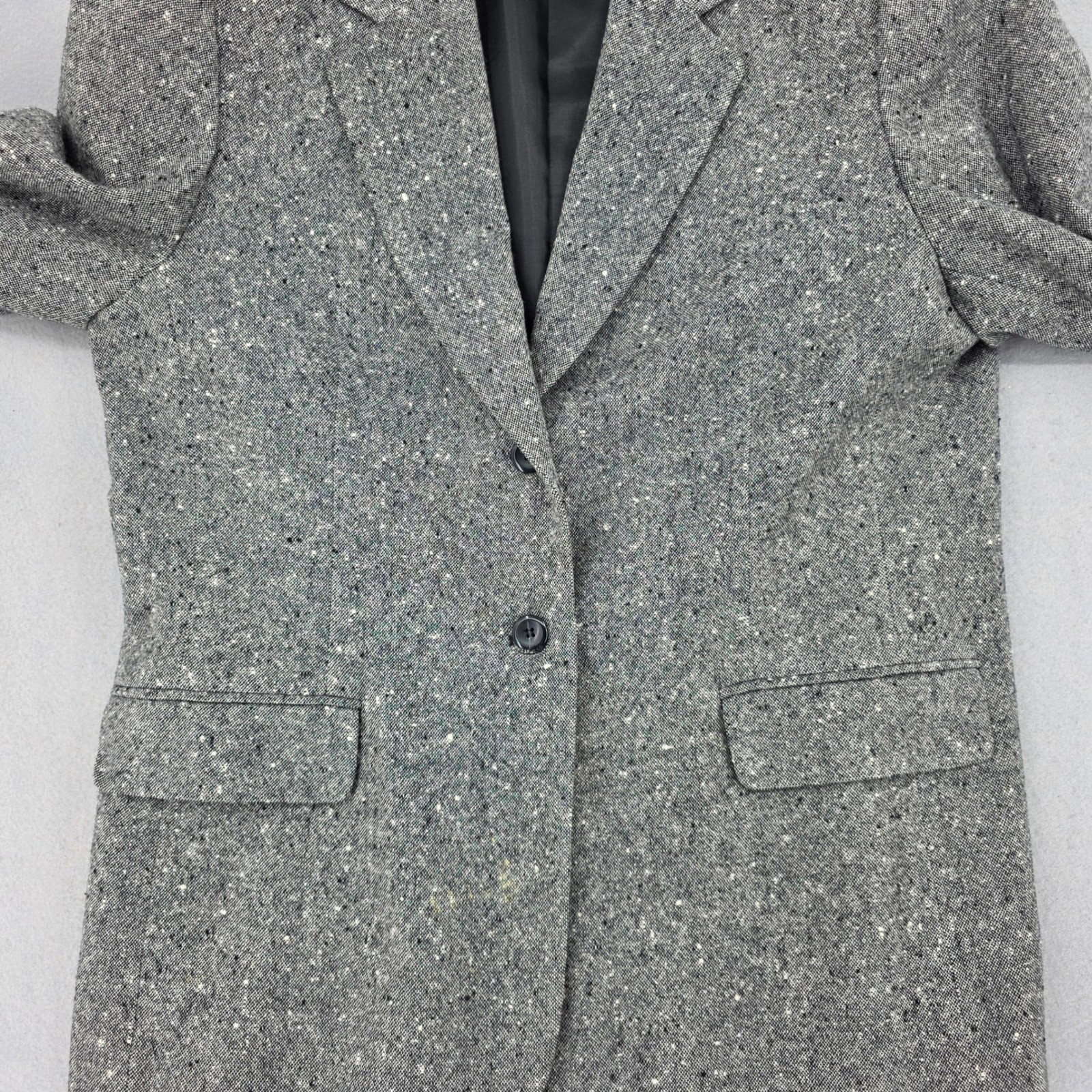 Pendleton Vintage Grey Donegal Tweed Wool Pant Suit Blazer Trousers Size 14 USA