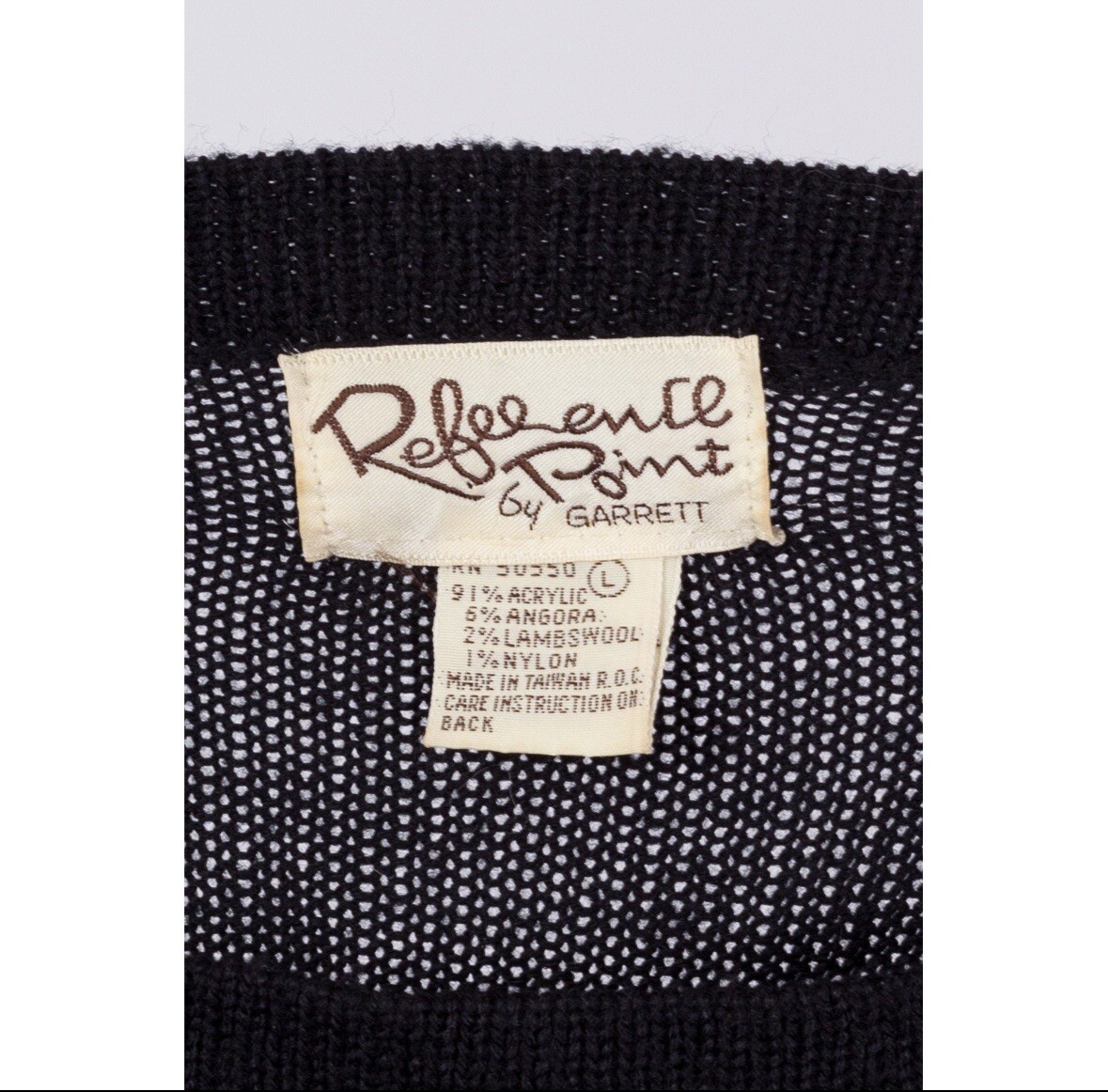 !!DO NOT BUY!! ISO 80s Vintage Reference Point Black And White Angora Sweater