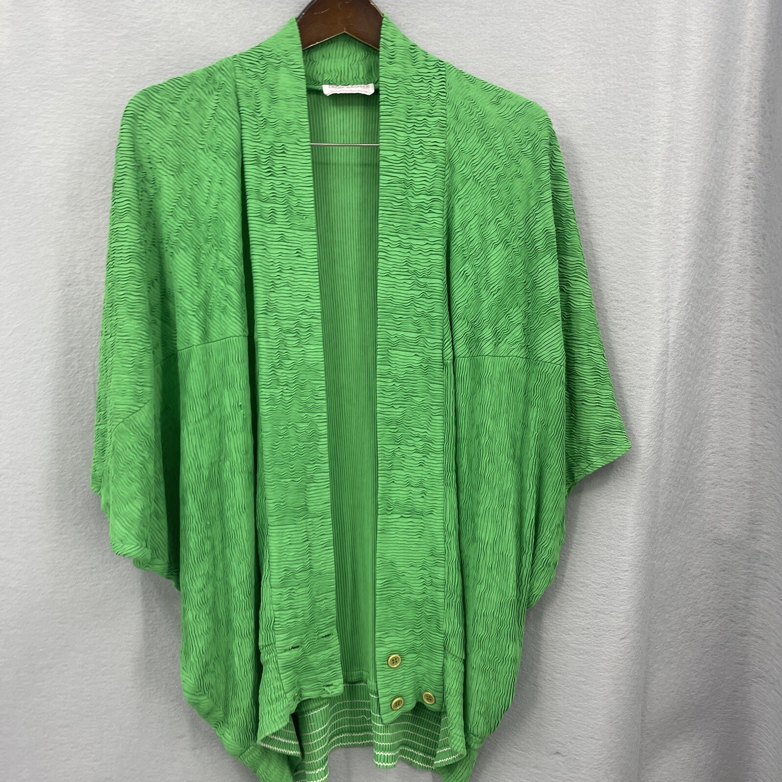 VTG Irene Kasmer Cardigan Womens Medium Kimono Dolman Sleeve Ribbed Cottagecore