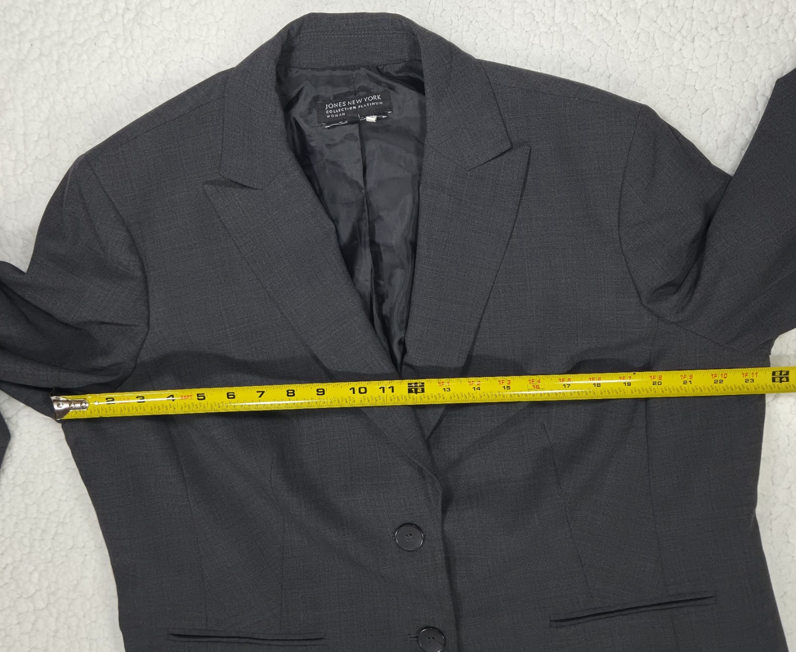 Jones New York Blazer Size 18 Lined Black 2 Button Business Classic Easy Care