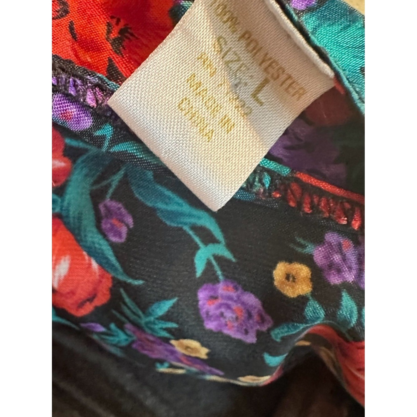 Source Unknown Black Floral Spaghetti-Strap Cami