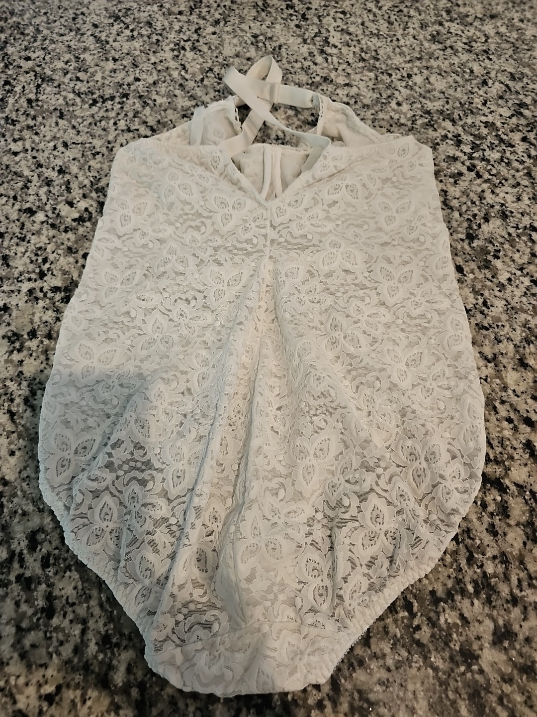 Bali Vintage SILKY Lingerie TEDDY Panty Bodysuit NYLON Slip ROMPER Lace 40DD ?