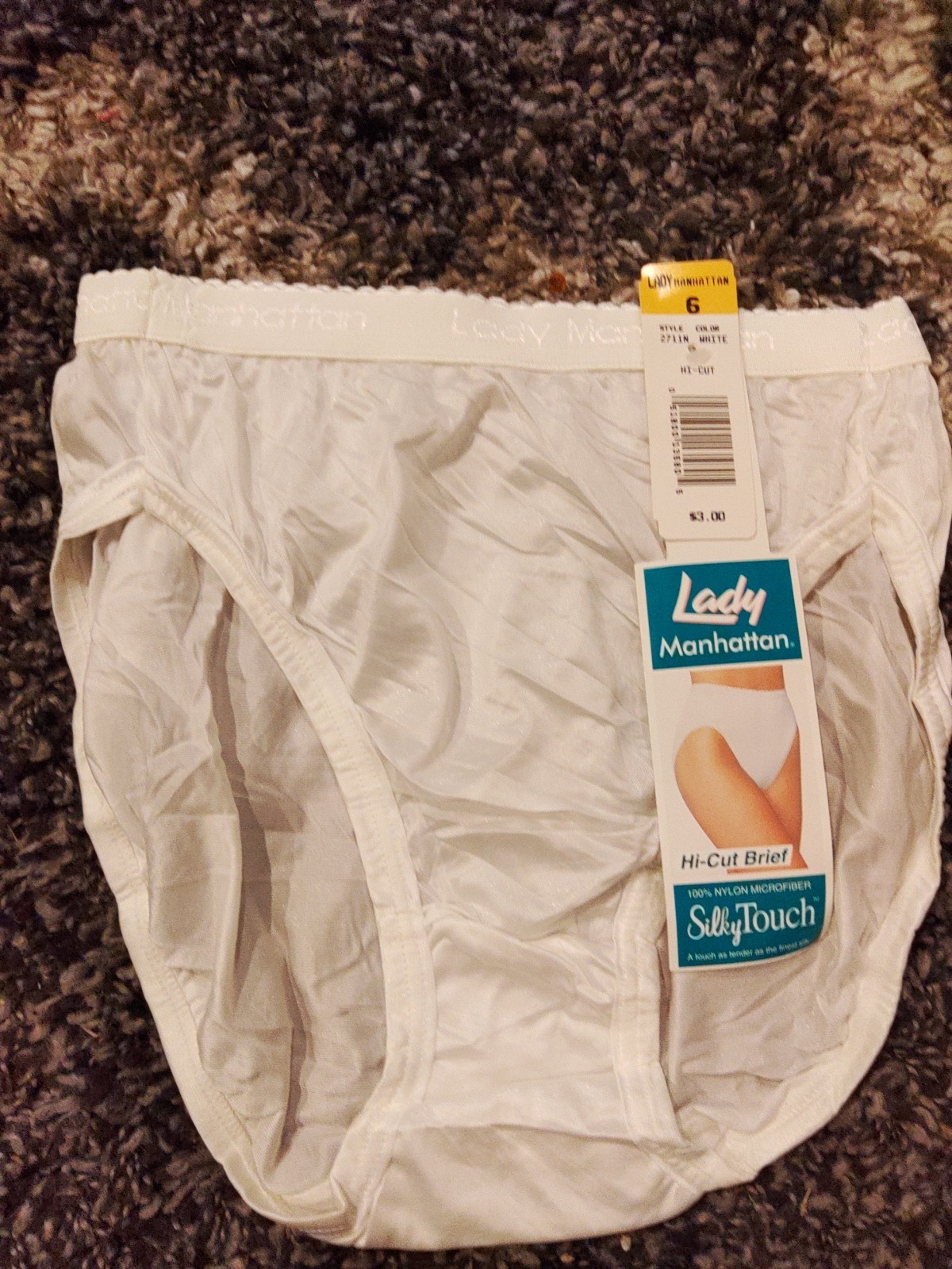 Vtg Lady Manhattan Size 6 Silky Soft Touch 100% Nylon Hicut Brief Panties NWT