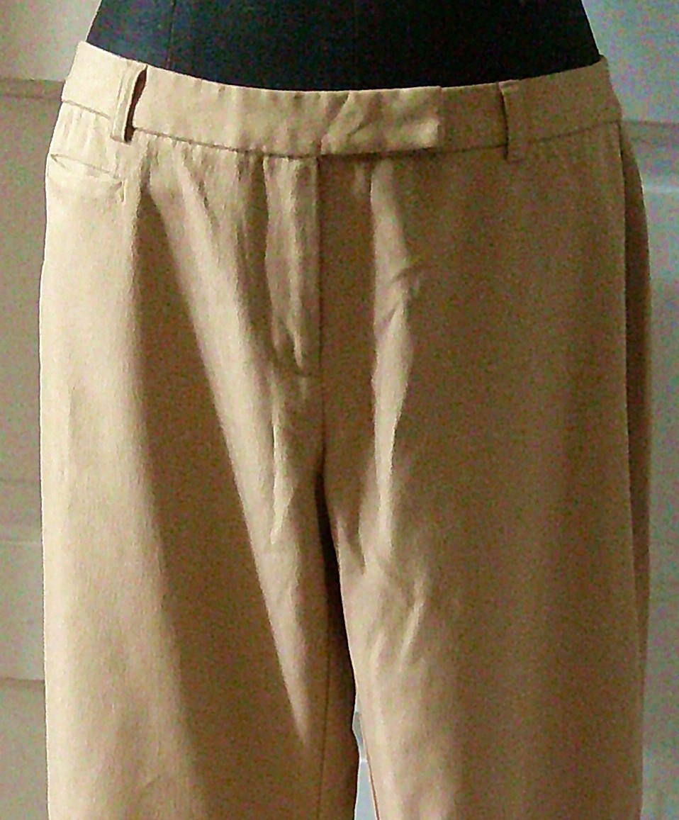 EXPRESS Stretch 90&rsquo;S Tan Flat Front Dress Pants Slacks Trouser 5/6 R