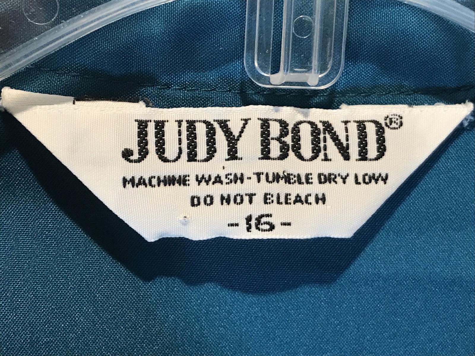 Vintage 1980’s Judy Bond blouse Button Ruffle Teal Geek/Secretary Silky Polyeste
