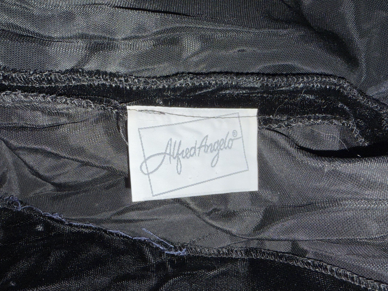 Vtg 70&rsquo;s ALFRED ANGELO Black Velvet White Tulle Party Dress~ 7/8~Union Label USA