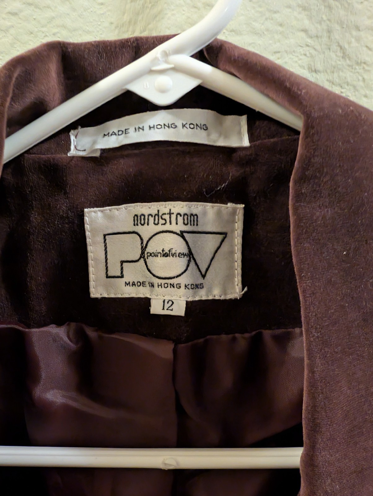 1980s Velveteen Blazer /Jacket , Lined, Nordstrom, 12 Ladies, Great Condition