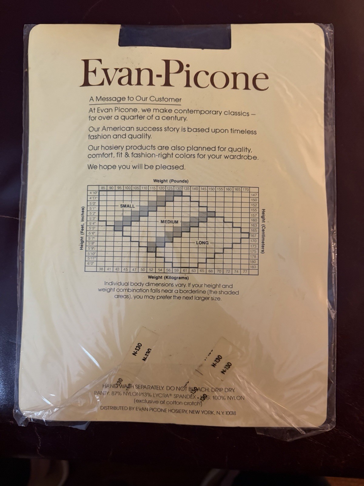 Evan Picone Control Top Cotton Shield Sandalfoot Panty Hose NIP Small New Grey