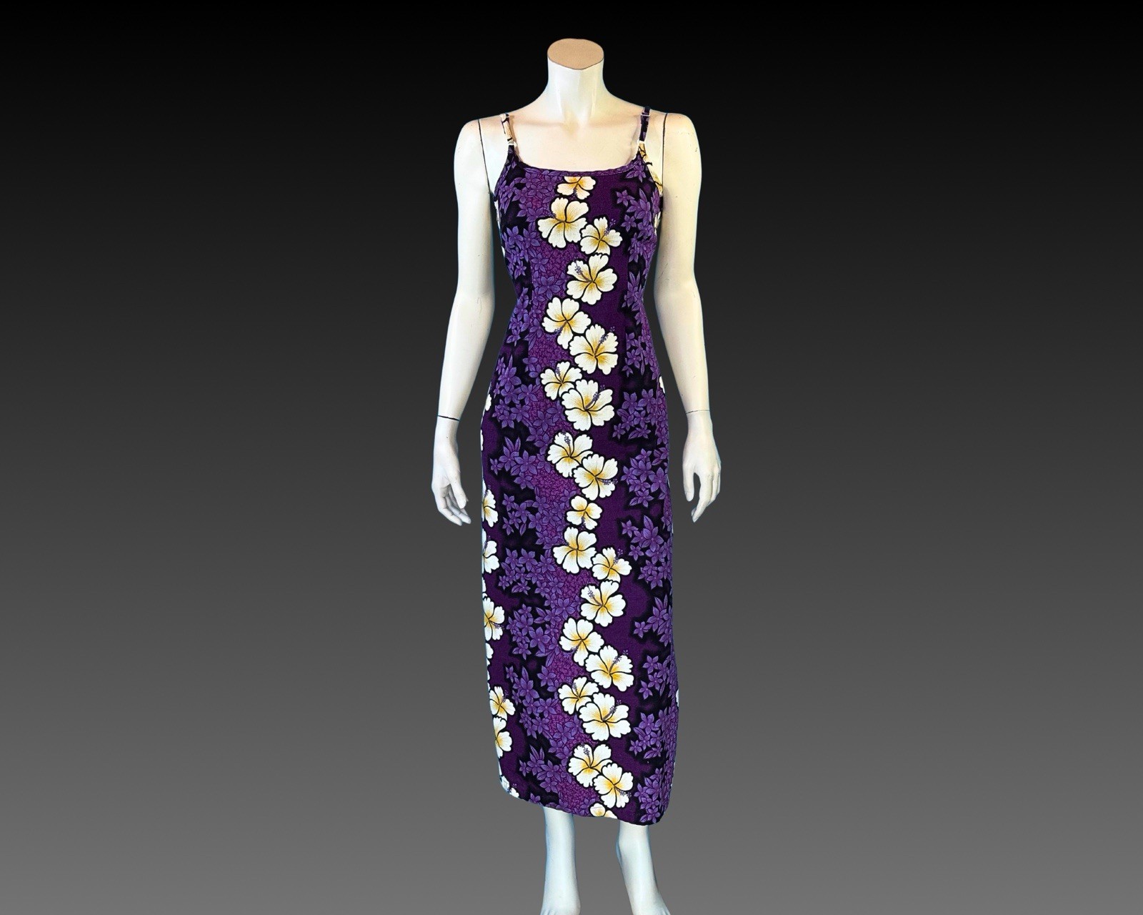 90s Hilo Hattie Hawaiian Purple Slip Dress | XS S