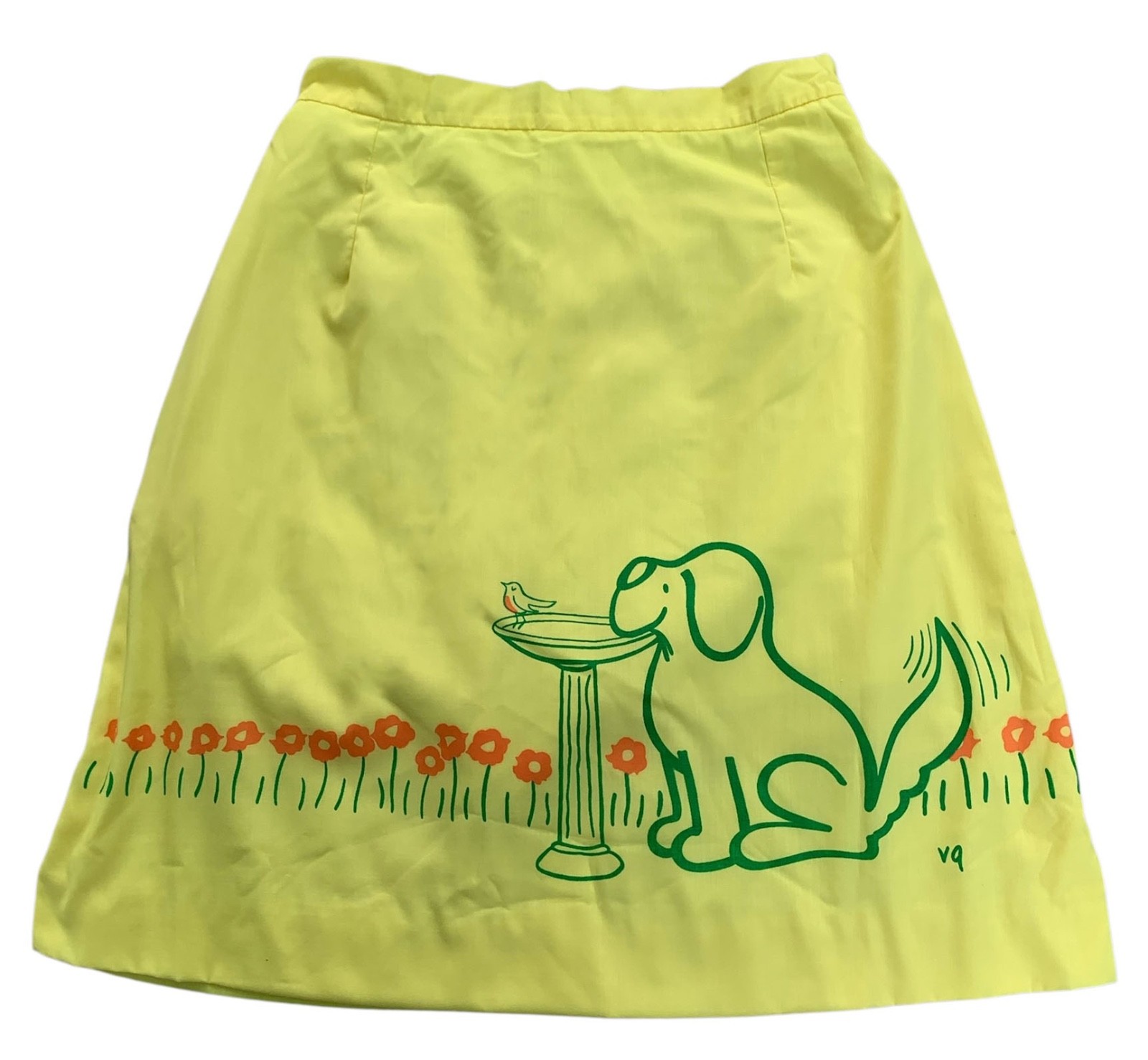 VESTED GENTRESS Vintage 70s/80s Women&rsquo;s Yellow Graphic Print Skirt – Sz XS/S