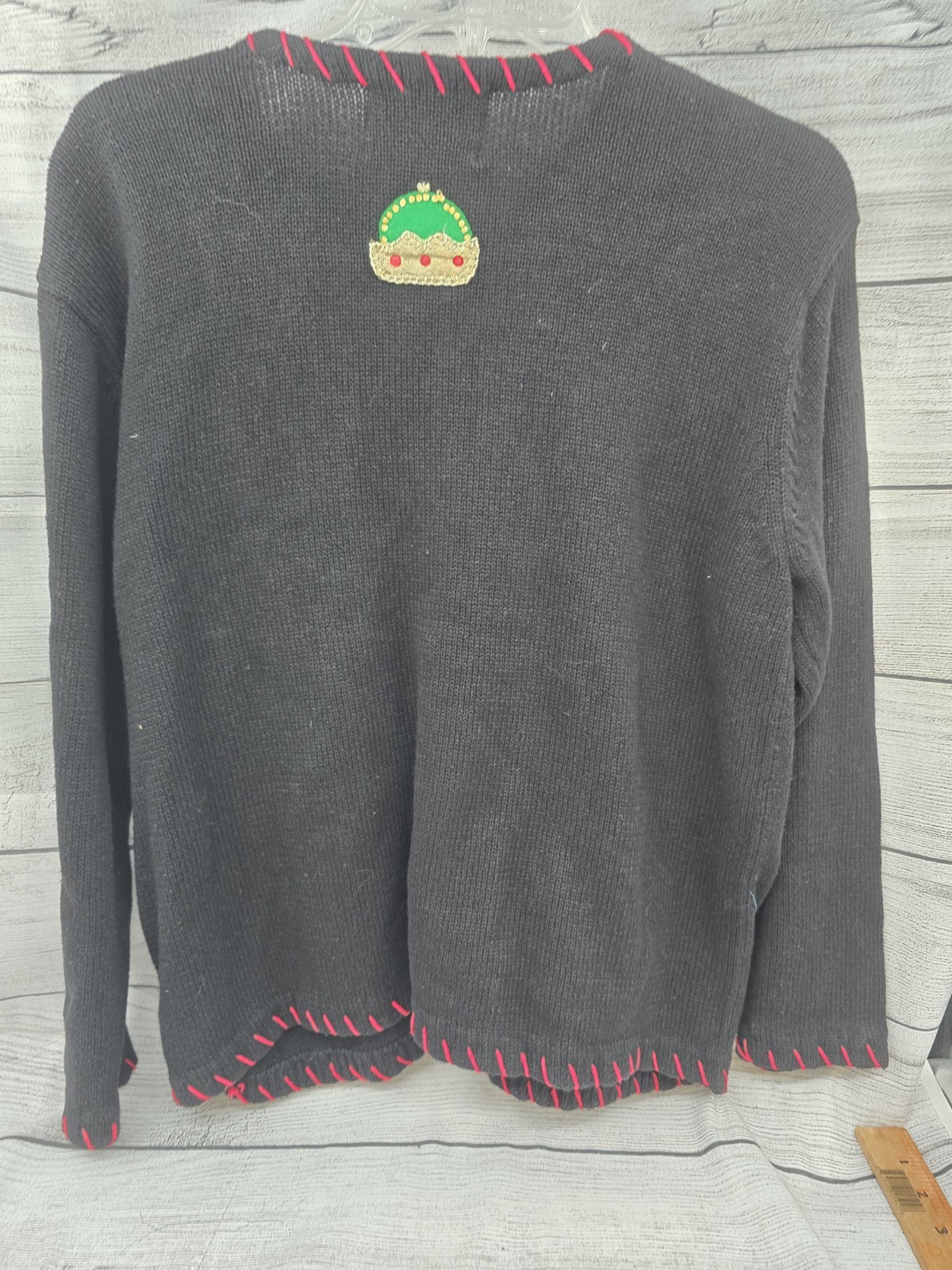 Vtg Tiara International Nutcracker Christmas Sweater Sequins Cardigan Sz LARGE