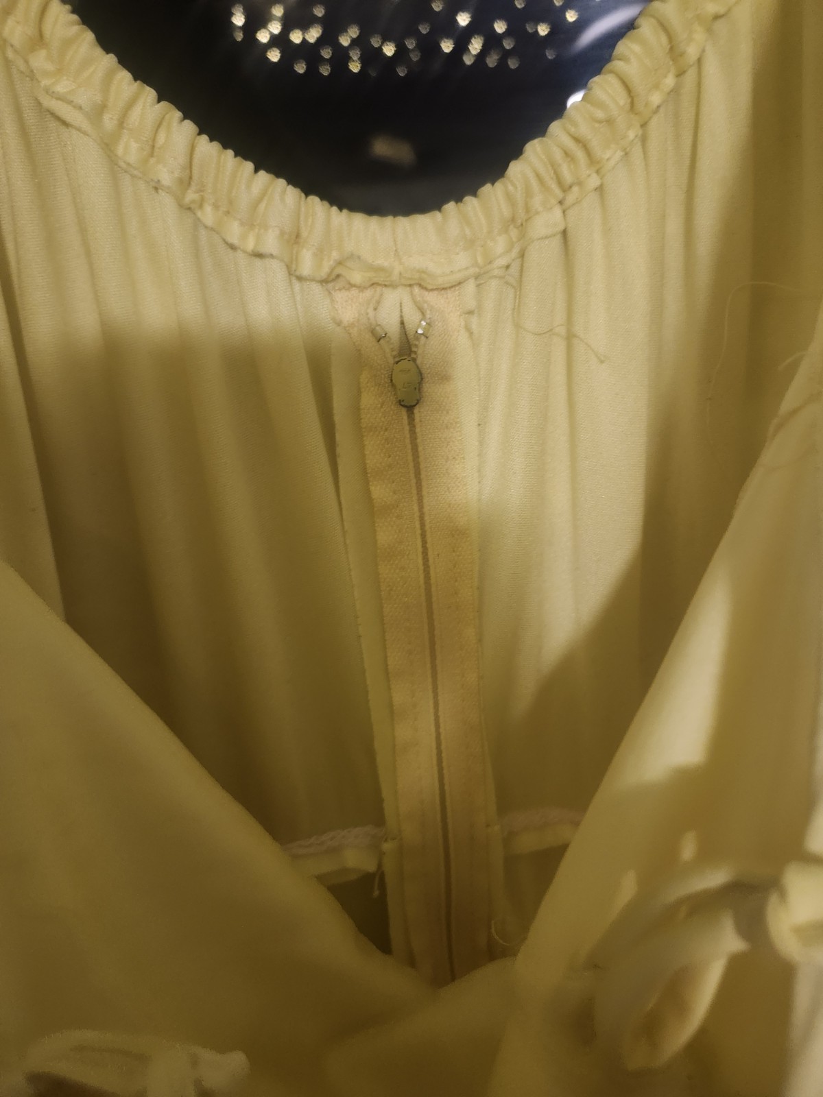 Canary Yellow Vintage ILGWU Union Made Lace Capelet Maxi Gown Dress Size 6 EUC