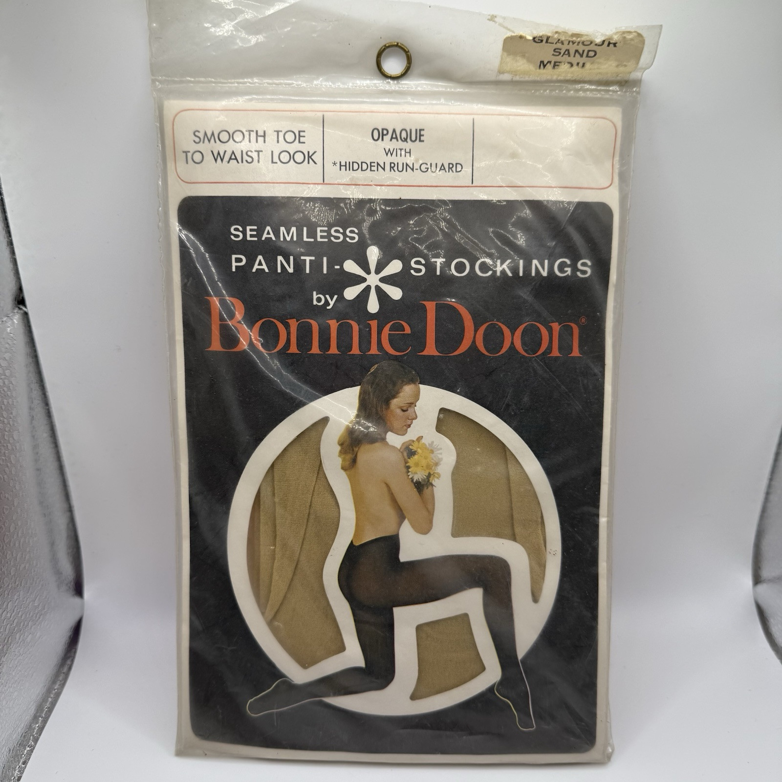 Vintage Bonnie Doon Seamless Panti-stockings Glamour Sand Opaque Medium Smooth