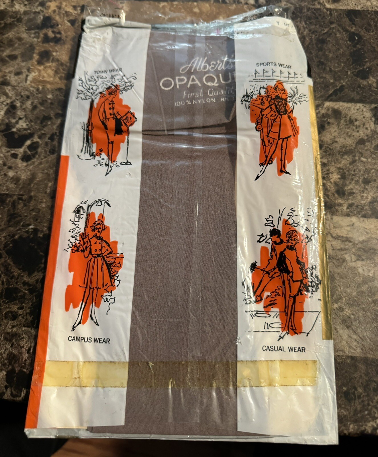VINTAGE ALBERTS OPAQUE NYLONS! SIZE 9 1/2 – 10 NEW.
