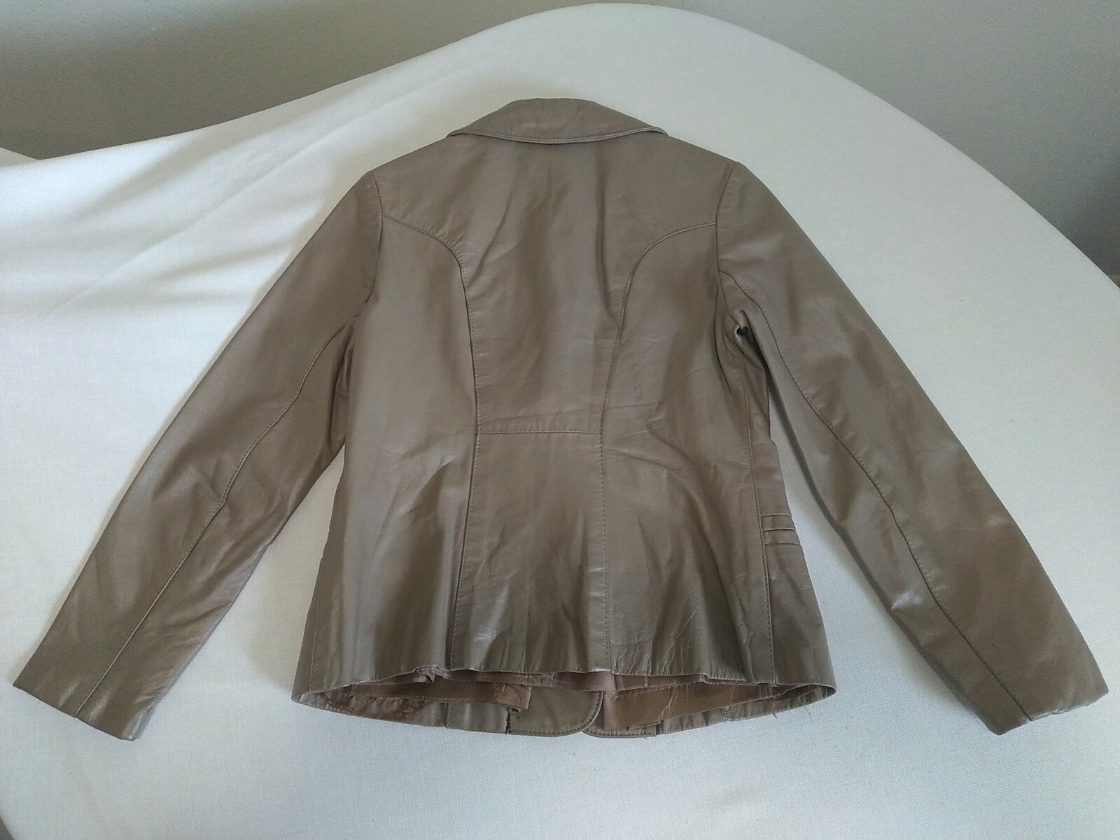 Vintage 1970&rsquo;s General Leather-NY Women&rsquo;s Beige Leather Size Small Jacket