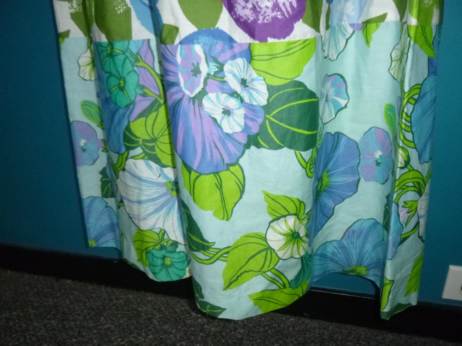 Vtg 60s 70s STUNNING Patchwork Floral Prairie Style Maxi Dress Sz S/M