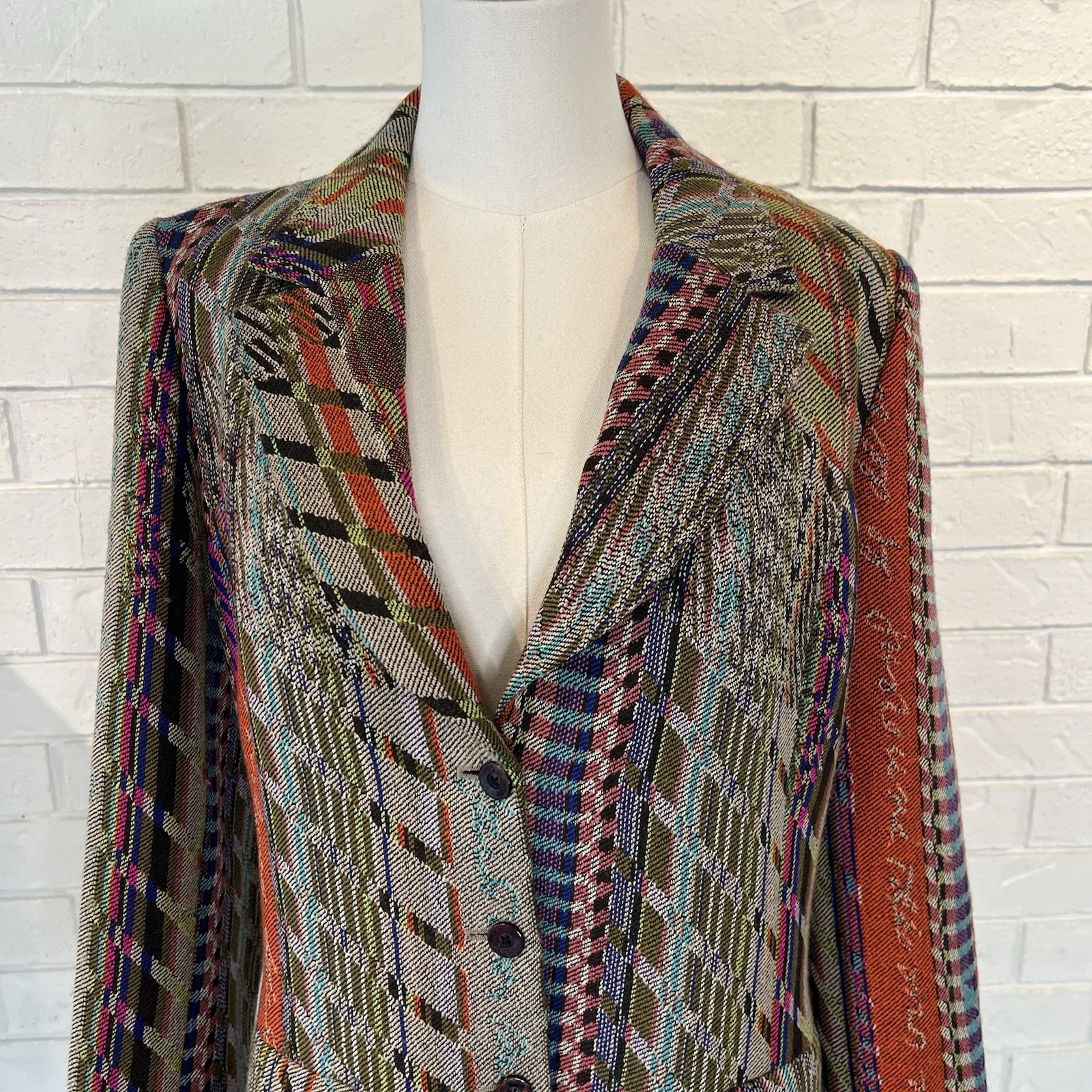 Vintage 90s y2k Christian Lacroix Bazar Funky Wool Blazer Jacket France 42
