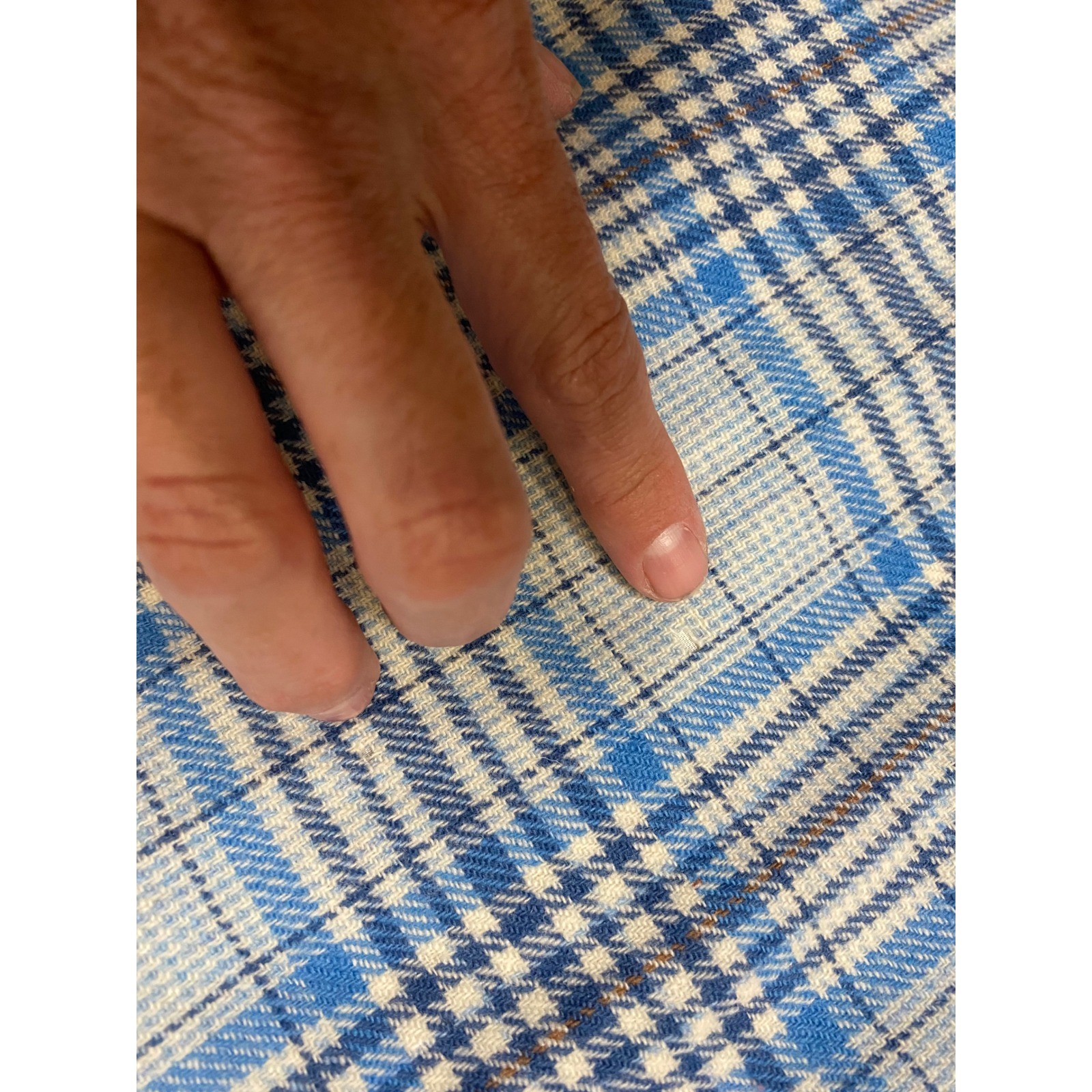 Vintage Young Pendleton 1960s Blue Plaid Wool Wide Leg Trousers Lined Pants M