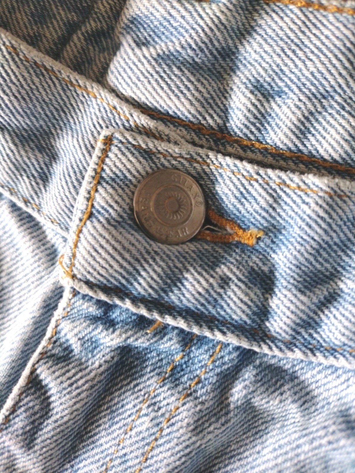Vintage Gitano 100% Cotton Denim 5 Pkt High Waist Frayed Hem Jean Short Sz 10 GB