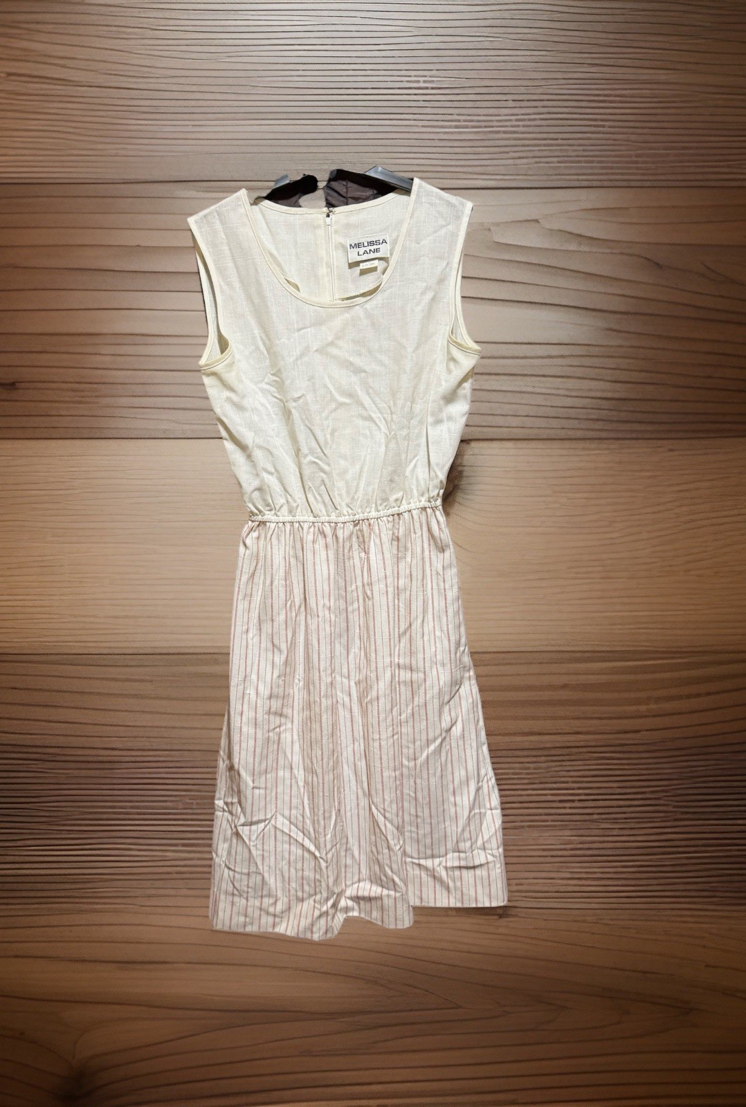 Melissa Lane Dress Size 12 White Bodice Red White Striped Skirt Vintage 1970&rsquo;s