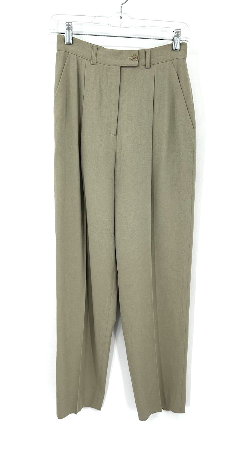 CALVIN KLEIN COLLECTION PANTS vintage 90s beige XS 0 2 pleated CBK era 100% wool
