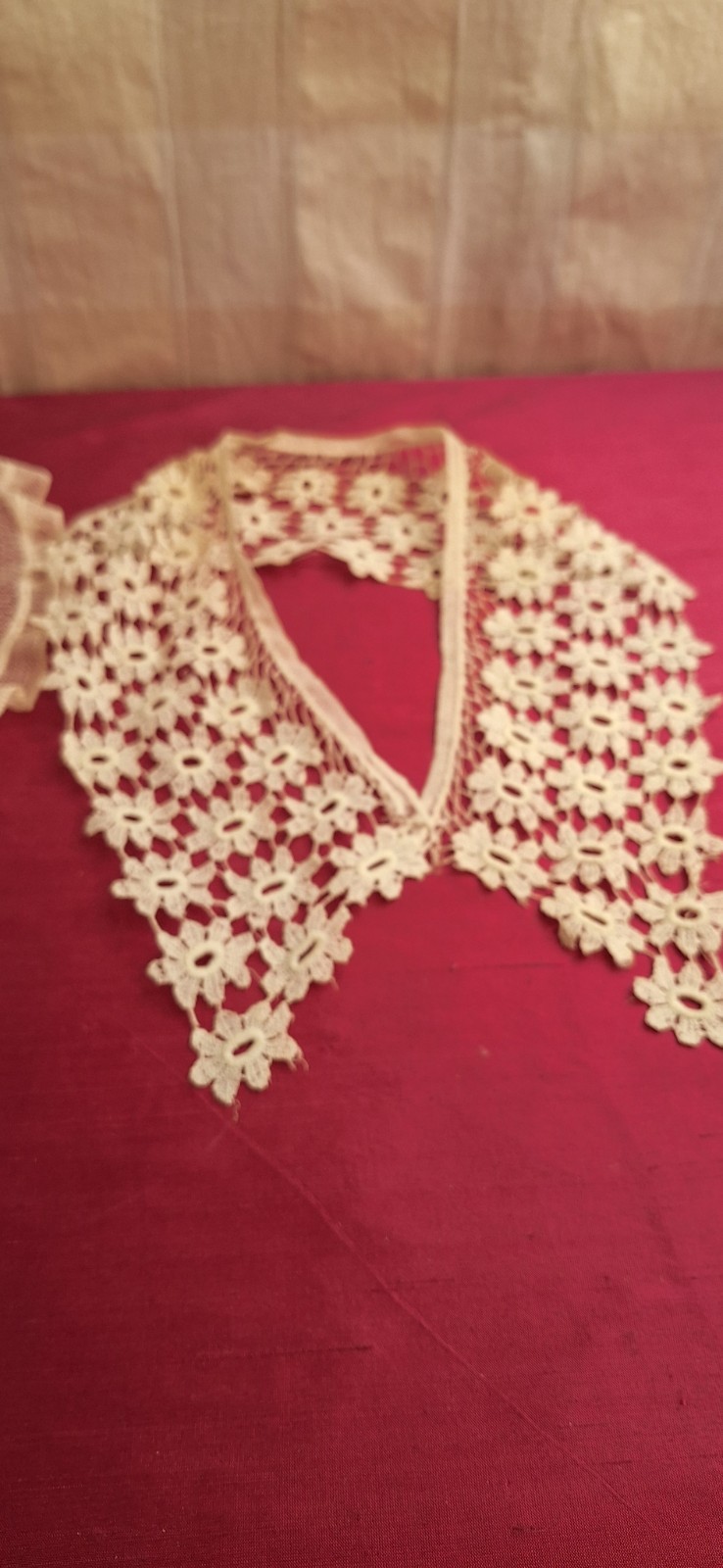 Antique Edwardian Victorian 4 White Cotton Handmade Collars Beautiful