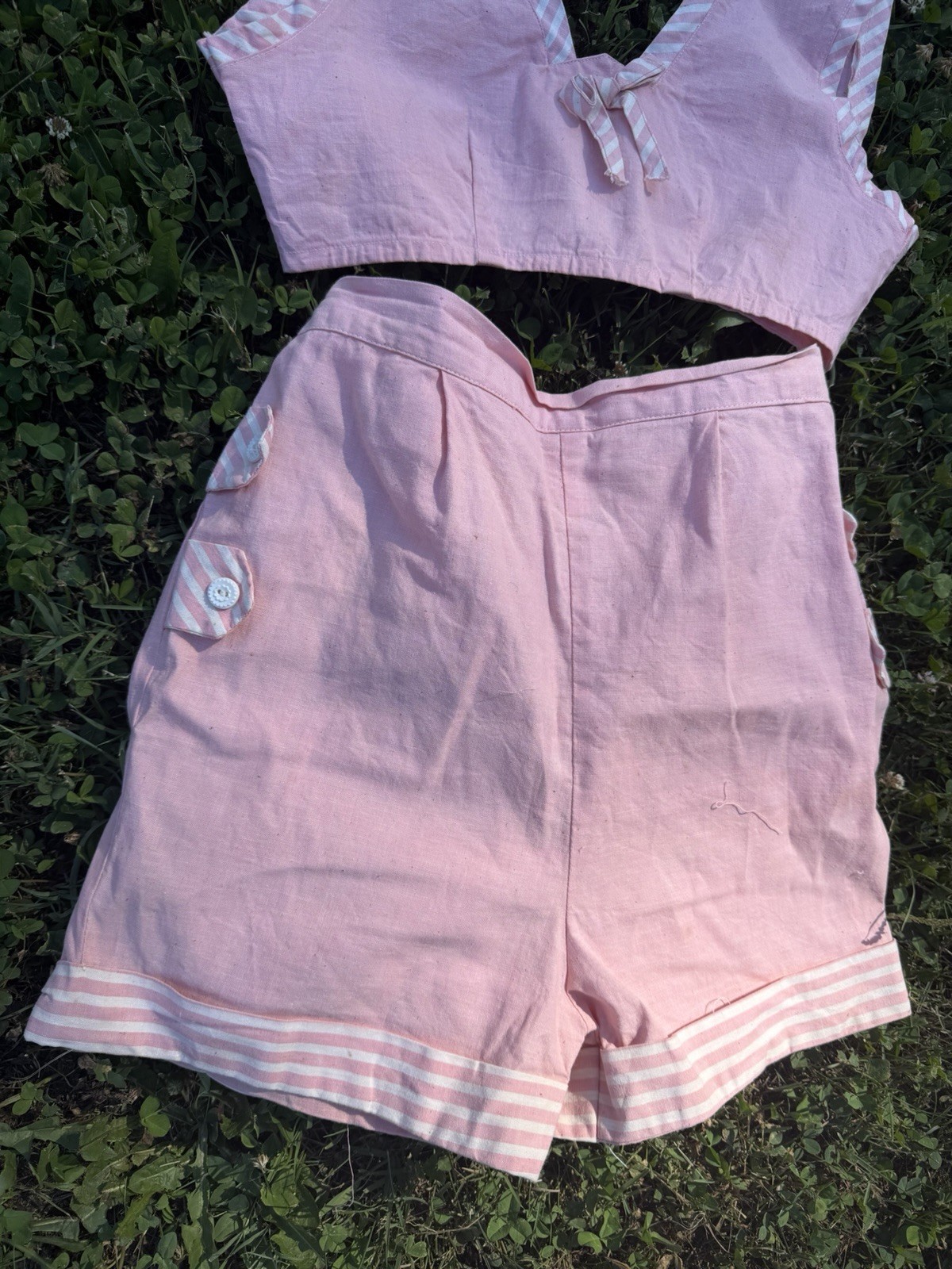 Vintage 1940s Fruit Of The Loom Play Suit Two Piece Shorts