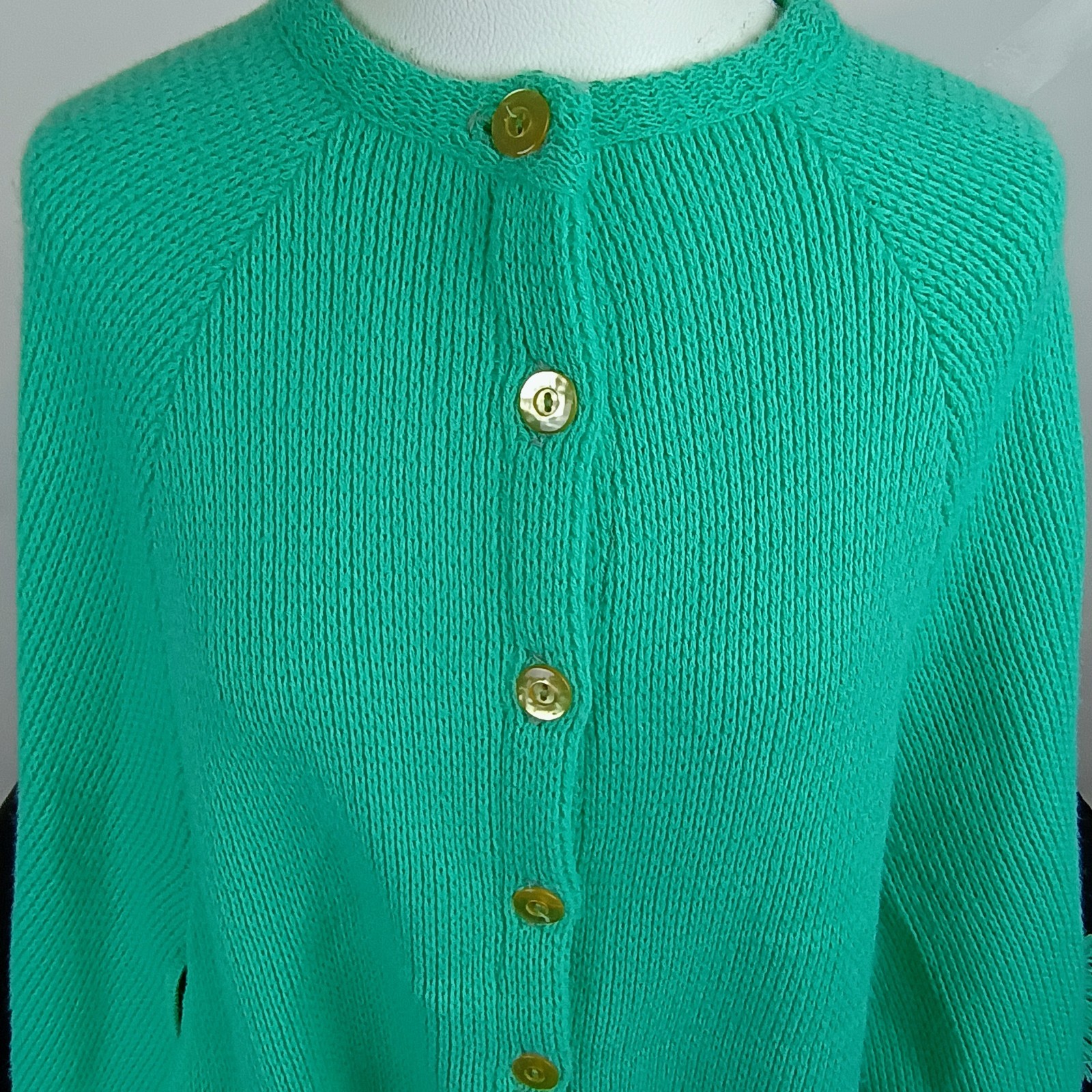 Vtg Carol Brent Mint Green Button Sweater Cape Poncho RUNS SMALL Montgomery Ward