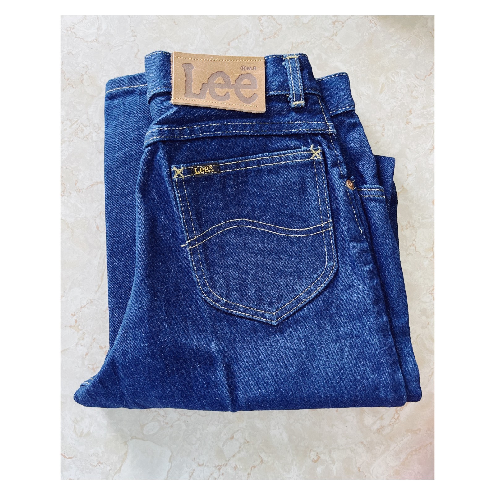 VTG 70s Lee Riders 28×33 Union Made Straight Leg Jeans High Rise Medium Wash