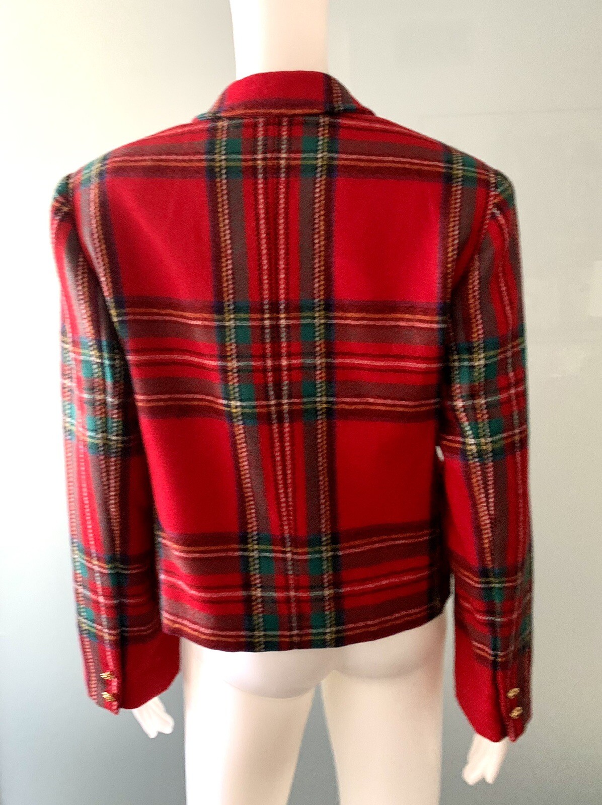 Vintage Ermanno Daelli / Scervino Red Tartan Cropped Jacket Size IT 40 US 4/6