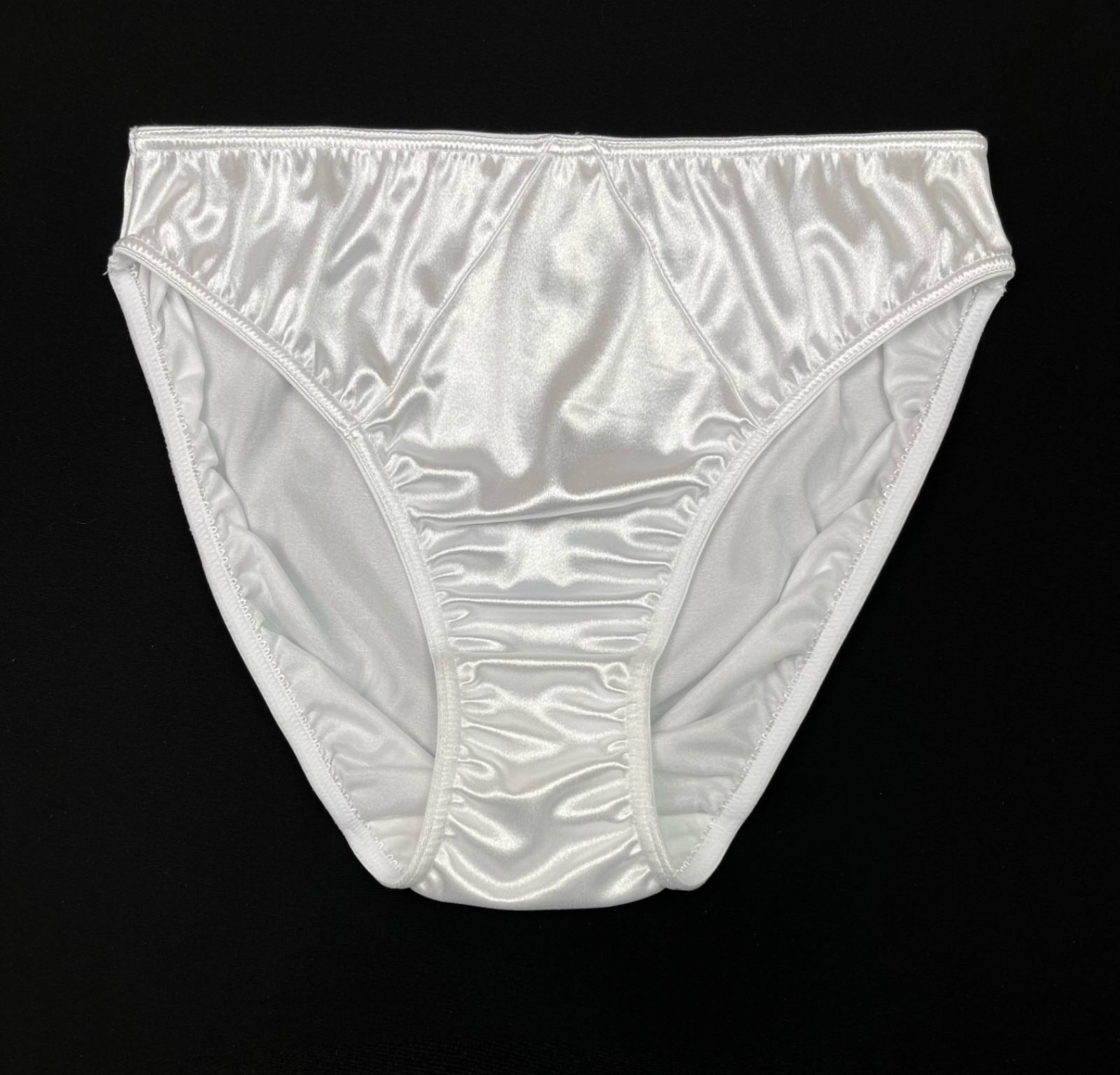 Hi-Cut Second Skin Satin Hipster Panty White M