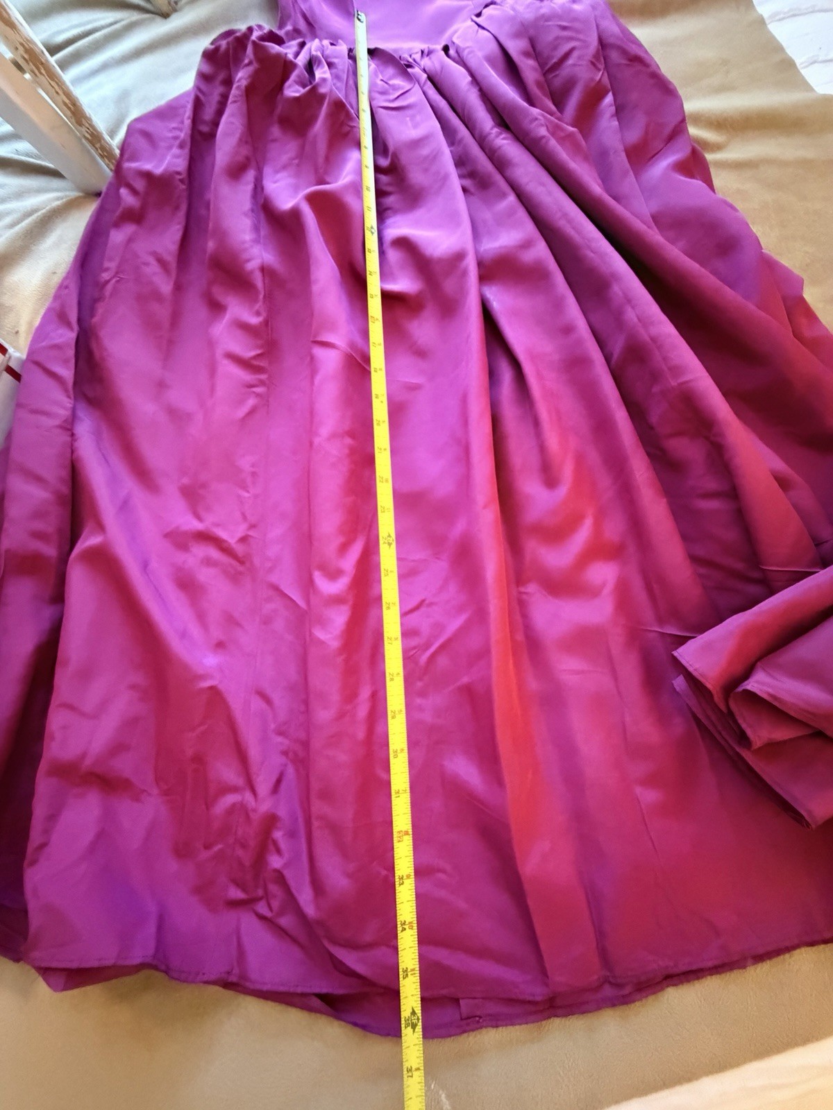 Vintage 80s Pink Taffeta Party Prom Bridesmaid Dress sz S 26” Waist
