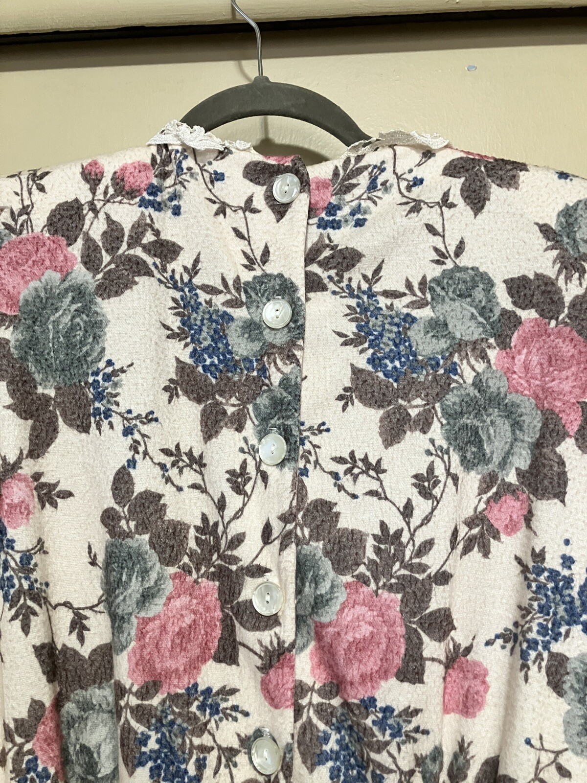 Vintage STUART ALAN Petites Floral Modesty Cottagecore Belted Midi Dress sz 14P