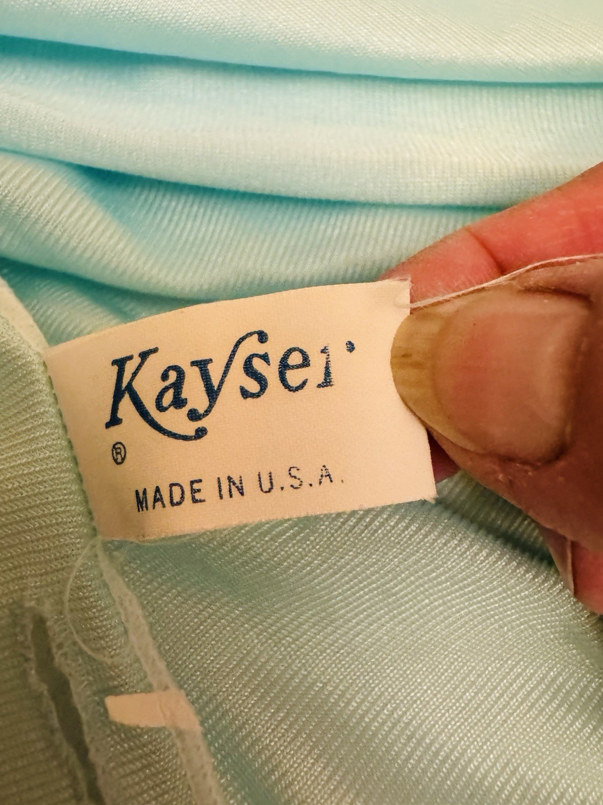 VTG Kayser 60&rsquo;s/70&rsquo;s Nylon and Lace Pastel Blue Robe Boudoir Size Med