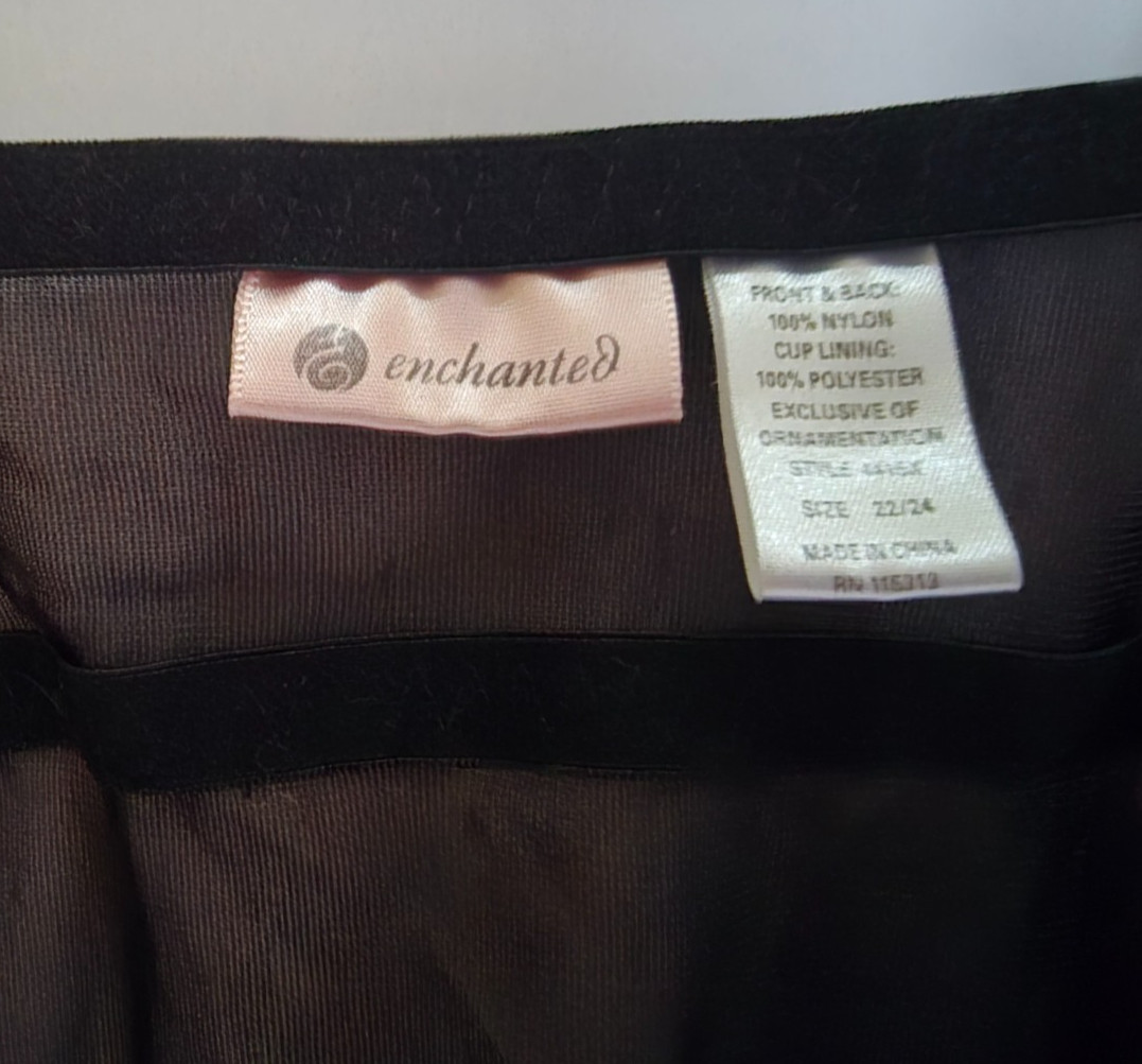 Enchanted Brand Vintage Y2K Plus Size Black & Pink Lingerie 22/24 Beautiful!