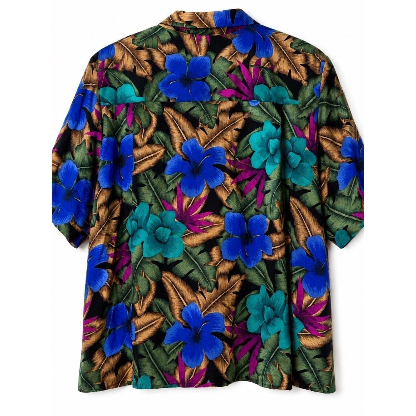 Vintage Leslie Fay Tropical Hawaiian Floral Rayon Button Camp Shirt Women&rsquo;s 18