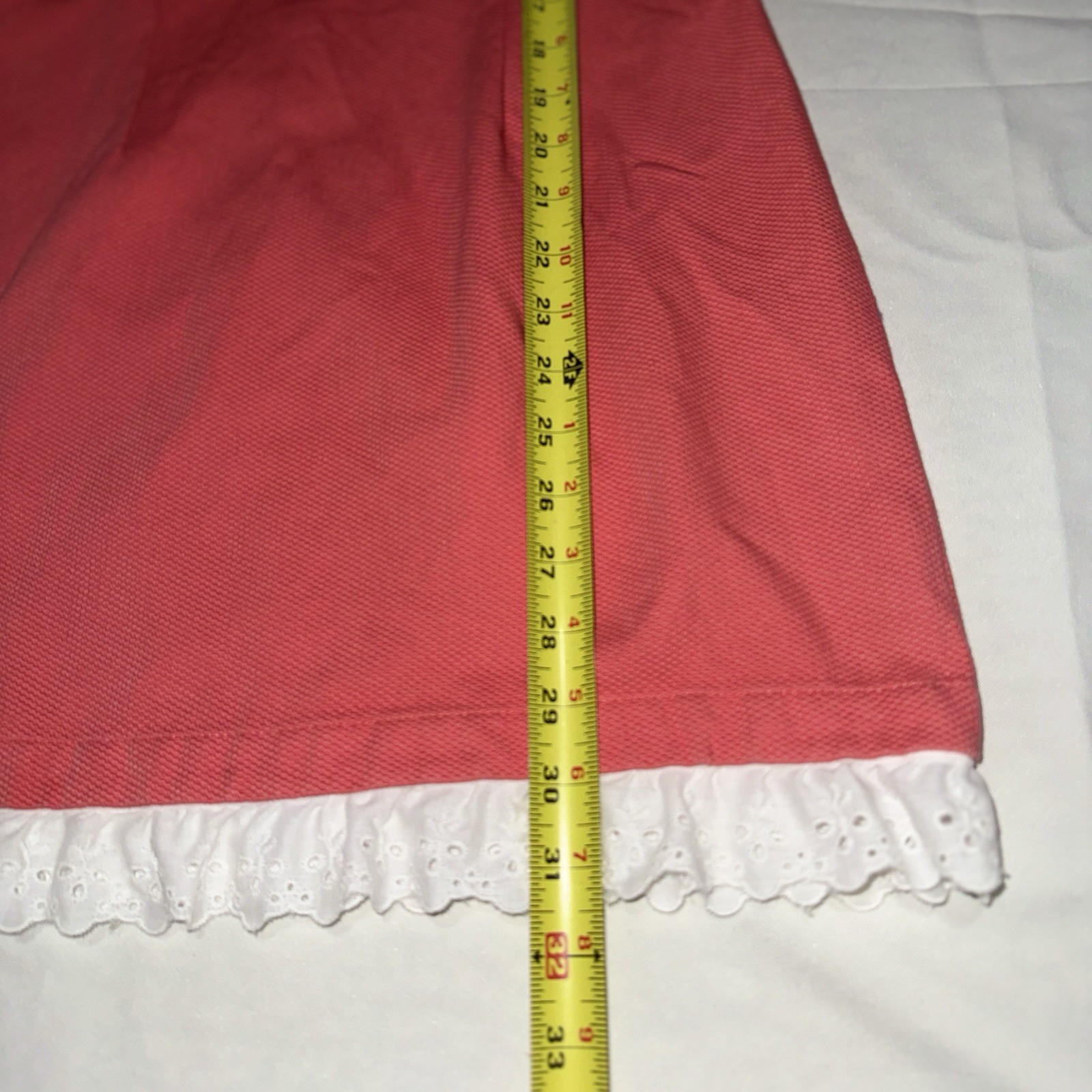 Vintage OLD NAVY Clothing Co Coral Red Tank Dress Eyelet Trim Size 4