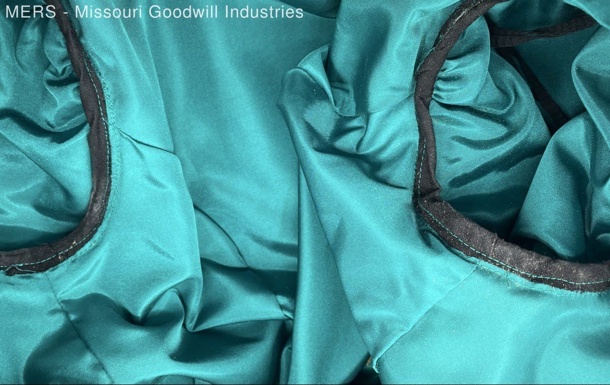 Womens Teal Solid Peplum Puff Sleeve Dress Size 9 10