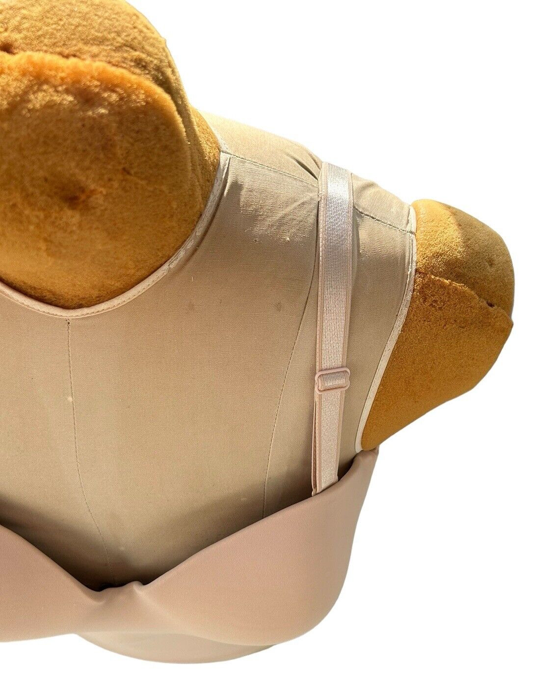 Vintage Push Up Bustier Size 38B Beige 3 Sets of Hooks Padded Made in USA READ