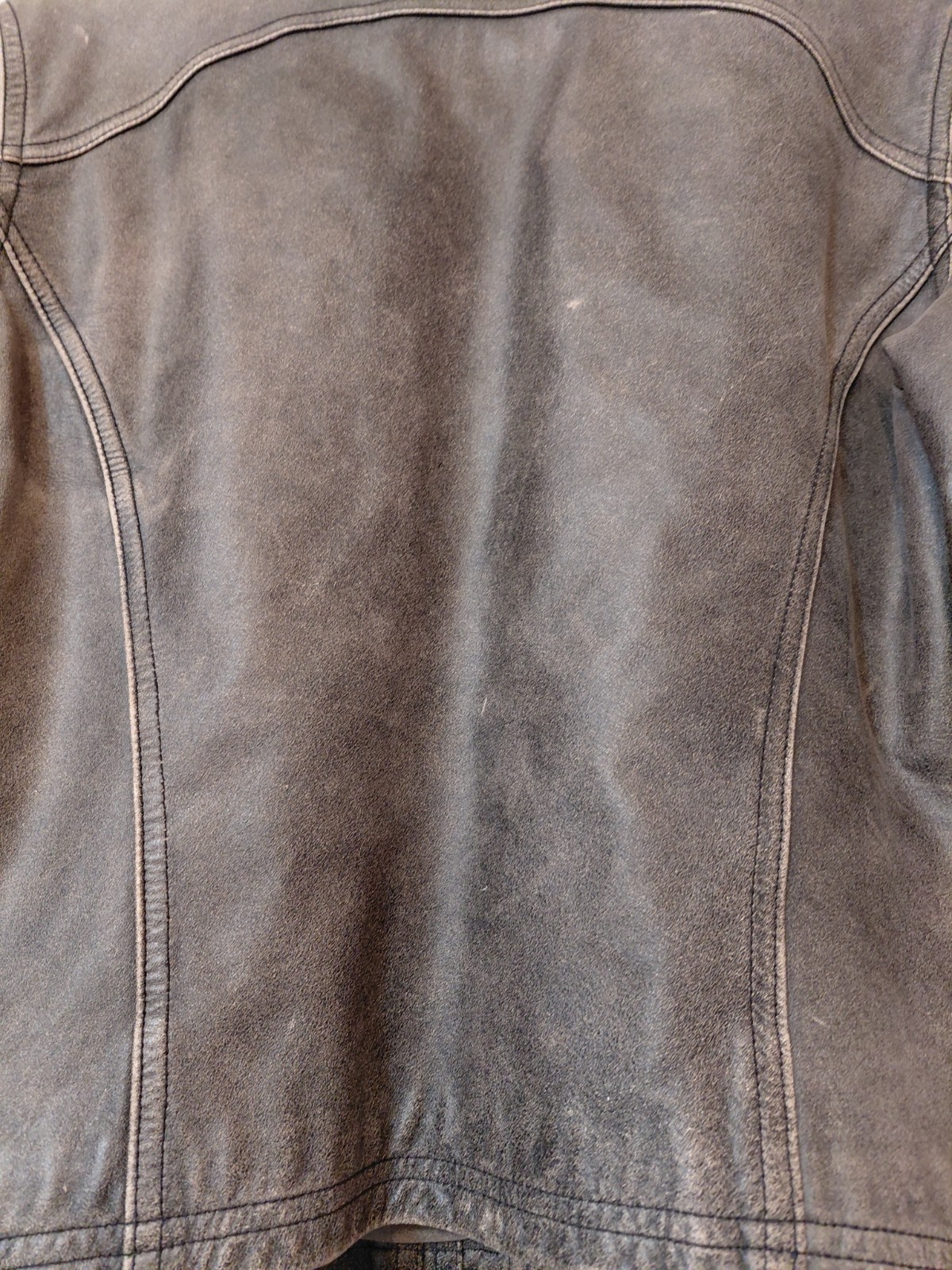 American Eagle Vtg Leather Biker Jacket Brown Distressed Cafe Racer Women&rsquo;s Med