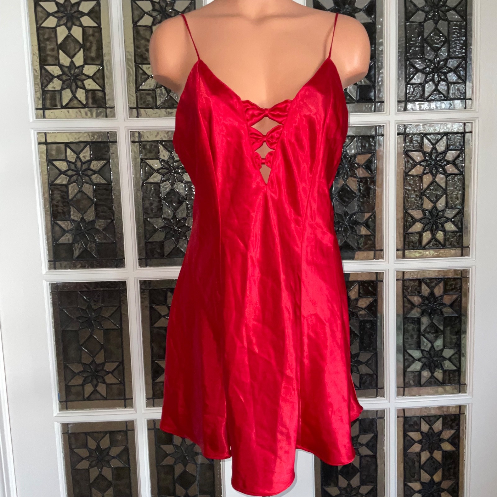 Vintage Frederick’s of Hollywood Silky Red Nightie Nightgown Sz. M