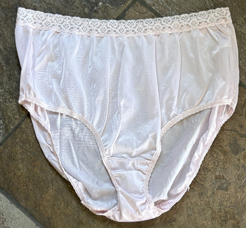 Fruit of the Loom 10/3XL Pretty PINK Silky SATIN Mid Cut Brief Panties #441 VTG