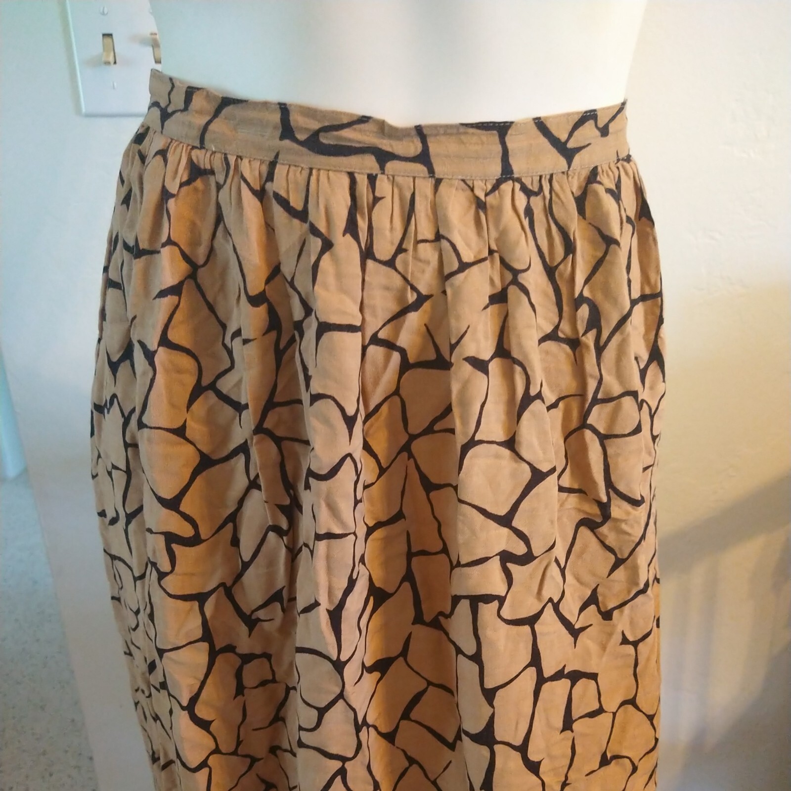 VTG Plain Jane 100% Rayon Skirt Multicolor sz 9